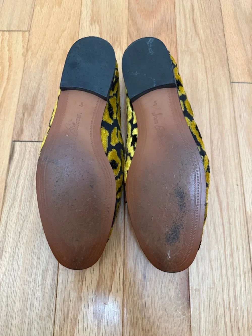 Sam Edelman Yellow and Black Leopard-Print Loafers - Picture 4 of 4